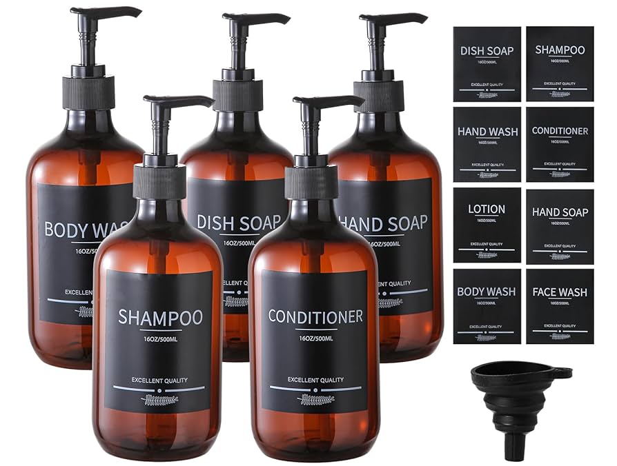 Amazon.co.jp: Mithrgrous 5パック アンバー シャワーボトル